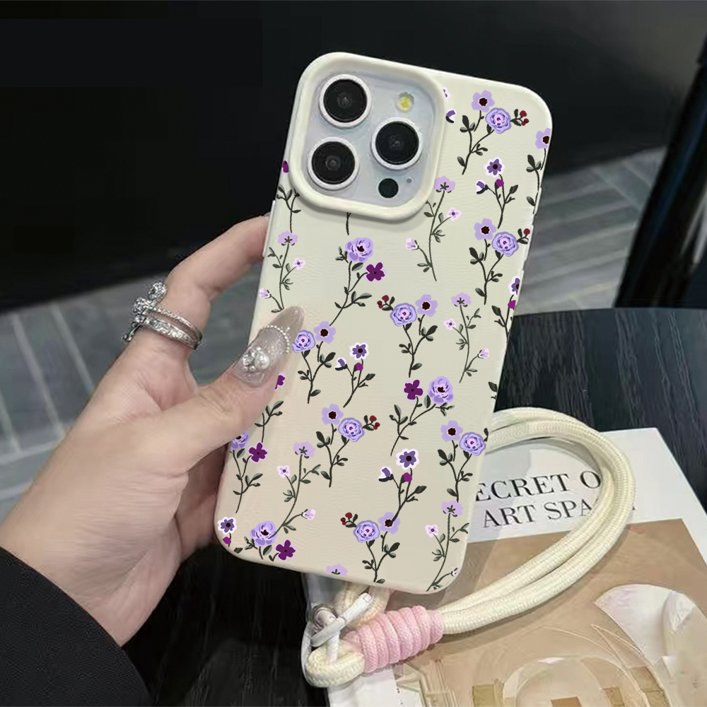 Phone Cases Purple - Funda de silicona mate con correa