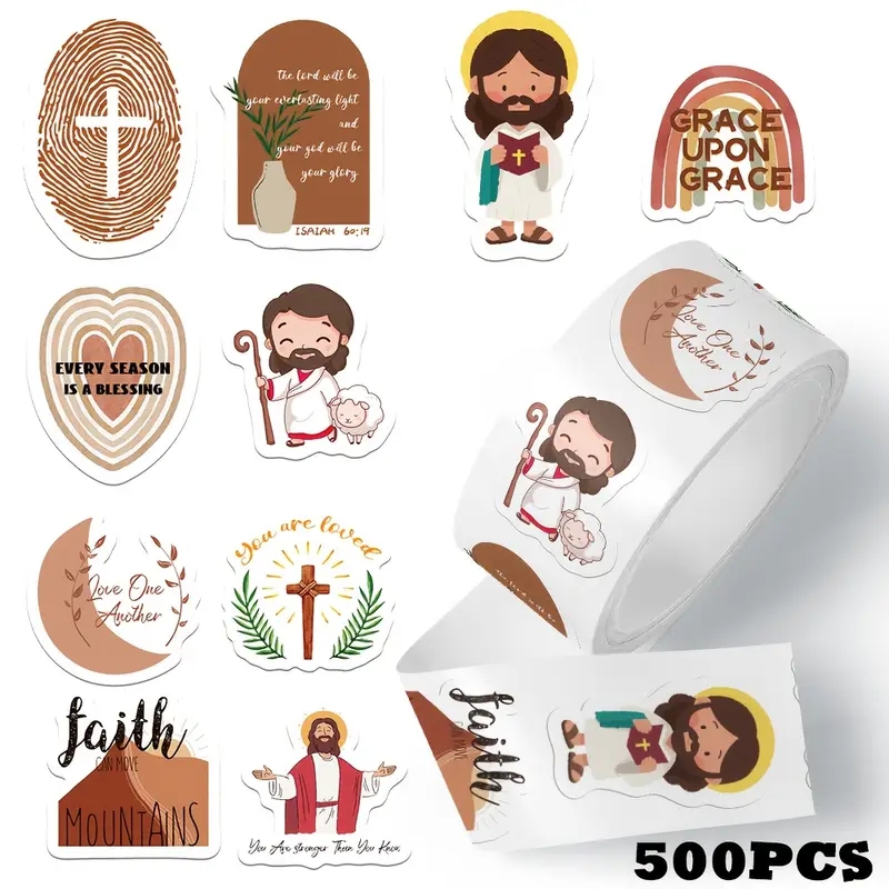 Phone Cases Jesus - 500 pegatinas de Jesús por rollo,