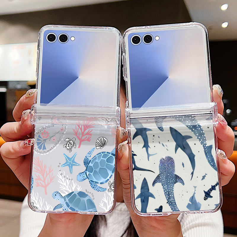 Phone Cases Z Flip 5 - Funda de teléfono Shells de Sharks