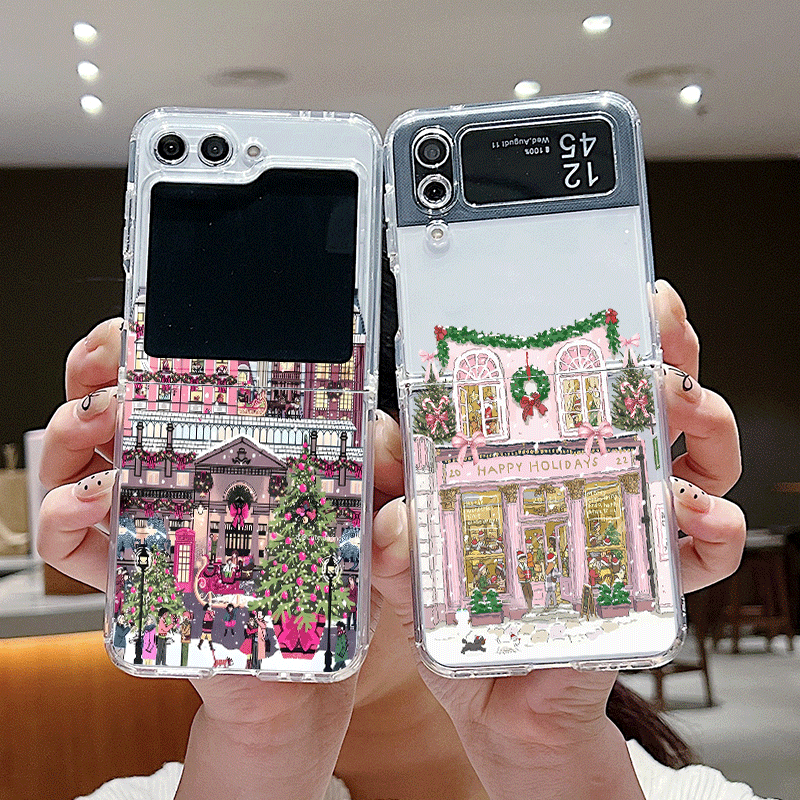 Phone Cases Z Flip 5 - Funda de teléfono transparente con paisaje