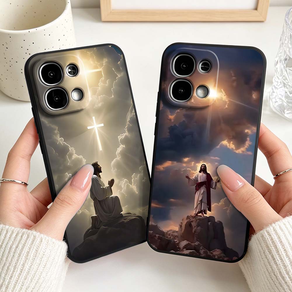 Phone Cases Jesus - Funda de teléfono negra con diseño